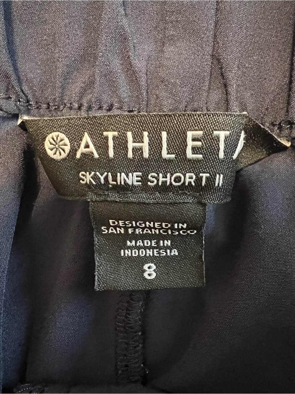Athleta Skyline Short II Navy Blue Tie-Belt Nautical Preppy Casual- 8 - Picture 4 of 7